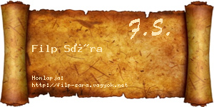Filp Sára névjegykártya