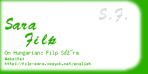 sara filp business card